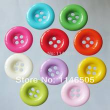 50Ppcs/lot18mm mix Fashion Polyester Resin Button 4-holes Round Buttons Mixed Color Garment sewing Accessory scrapbooking 2024 - buy cheap