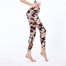 Visnxgi-calça esportiva feminina, calça de corrida, fitness, xxxl, para trabalho, de elastano, com flores e parte inferior impressa 2024 - compre barato