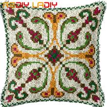 Latch Hook Kit Make Your Own Cushion Mandala Flowers Printed Canvas Crochet Pillow Case Latch Hook Cushion Cover Hobby & Crafts 2024 - buy cheap
