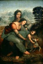 Leonardo da vinci-arte em tela, pintura e impressão de parede para sala de estar, 1513, virgem e criança, saint anne, 2024 - compre barato