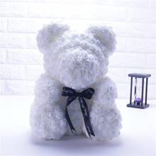 40 см розовый медведь сердце искусственный цветок Роза плюшевый медведь для женщин Валентина Свадьба День рождения Рождественский подарок 2024 - купить недорого