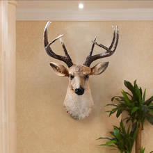 American realistic deer head wall hanging animal head resin pendant home decoration store wall hanging, best gift 2024 - buy cheap