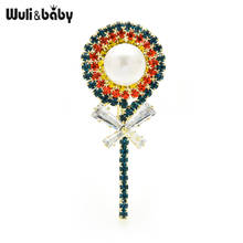 Wuli & baby-broches de Piruleta de circón Multicolor para mujer, broche de caramelo de perlas de imitación, joyería, regalo del Día de la mujer de Año Nuevo 3,8 2024 - compra barato