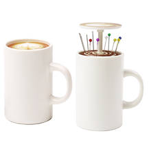 1pc pino de costura coxim novo design xícara de café tipo com 12 pçs pinos para a loja de costura agulhas diy ponto cruz acessórios de costura 2024 - compre barato