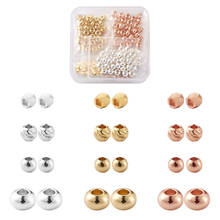 Contas espaçadoras de metal em bronze para joias, espaçadores redondos e retos para fazer joias, acessórios diy, cores mistas, 3mm e 6mm