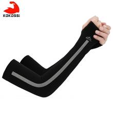 KoKossi Ice Fabric Arm Sleeves Mangas Warmers Summer Sports UV Protection Running Cycling Driving Reflective Sunscreen Bands 2024 - buy cheap