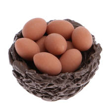 Кукольный дом сад курица's Nest с 10 небольших яйца 1:12th весы 2024 - купить недорого