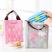 Портативные сумки для ланча с фламинго, 3 вида цветов, алюминиевая фольга, термоизолированная сумка, водонепроницаемая Женская Сумка для кемпинга, пикника, Студенческая сумка для ланча 2024 - купить недорого