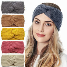 Wool Knitted Winter Headband for Women Knot Bandana Turban Headwrap Elastic Ear Warmer Hairbands Pom Scrunchie Hair Accessories 2024 - купить недорого