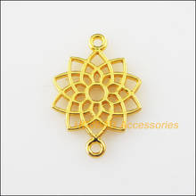 40Pcs Gold Color Lotus Flower Charms Connectors Pendants 14x20mm 2024 - buy cheap
