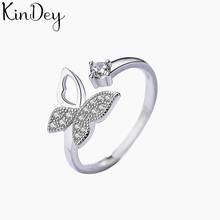 Anillos de mariposa de plata Vintage para mujer, joyería, hermosos anillos abiertos de dedo para fiesta, regalo de cumpleaños 2024 - compra barato