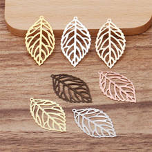 50pcs 35x20mm Leaf Pendant Charms Vintage Metal Leaf Jewelry Findings for DIY earring Necklace accessories 2024 - buy cheap