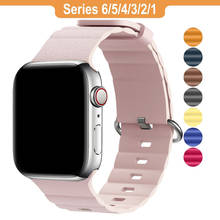 Ремешок силиконовый для apple watch band 44 мм 40 мм, сменный Браслет для iWatch series 6 5 4 3 2 1 42 мм 38 мм 2024 - купить недорого