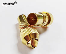 NCHTEK Golden Plated RF Antenna CATV TV FM Coax Cable PAL Male Plug Connector Adapter/Free shipping/50PCS 2024 - buy cheap
