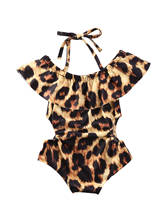 Bañador con volantes de leopardo para niños pequeños, traje de baño de una pieza, ropa de playa, verano 2020 2024 - compra barato