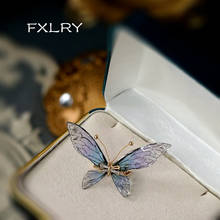 FXLRY-broches de mariposa epoxi para mujer, joyería de moda, Original, hecho a mano 2024 - compra barato