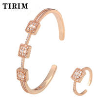TIRIM-anillo de compromiso apilable de lujo para mujer, pulsera de circonia cúbica completa, cristal CZ, boda, Dubai 2024 - compra barato