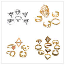 Anillo abierto estilo bohemio para mujer, conjunto de anillos con diamantes de imitación, estilo retro salvaje, moda femenina, regalo de boda 2024 - compra barato