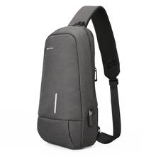 Kingsons-Bolso de pecho pequeño para hombre, bandolera antirrobo, bolso cruzado informal, cartera grande para teléfono con puerto de carga USB 2024 - compra barato