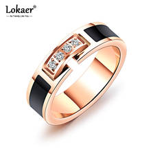 Женское Обручальное Кольцо Lokaer, обручальное кольцо из нержавеющей стали цвета розового золота с фианитами ААА +, R19103 2024 - купить недорого