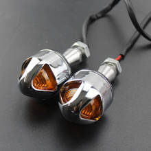 2Pcs Metal Chrome Amber Bulb Light Motorcycle Turn Signal Lamp Indicator Blinker For Honda Kawasaki Suzuki Yamaha 2024 - buy cheap