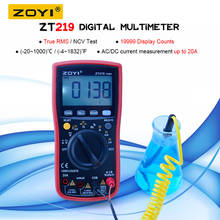 Zoyi zt219 multímetro de alcance automático, rms verdadeiro 19999 contagens multímetro ncv com frequência de desligamento automático ac dc voltagem amperímetro de corrente ohm 2024 - compre barato