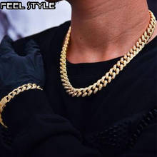 13MM Iced Out Paved Rhinestones 1Set Full Miami Curb Cuban Chain CZ Bling Rapper Necklaces For Men Hip Hop Jewelry 2024 - buy cheap