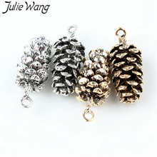 Julie Wang 5pcs Alloy Pine Cone Charms Antique Gold Silver Color For Necklace Pendant Finding Jewelry Making Metal Accessory 2024 - buy cheap