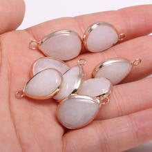 White Stones Drop-shaped Gold-plated Semi-precious Stones Connector For Jewelry Making Temperament Accessories Size 13x23mm 2024 - buy cheap