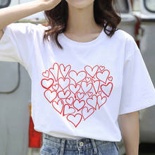 Camiseta de los 90 para mujer, remera Harajuku de manga corta, playera con estampado gráfico de amor, camisetas para mujer 2024 - compra barato