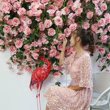 Искусственный цветок розы стены лозы струны цветок открытый свадьба пластиковая шелковая ткань современные украшения дома фон стены 2024 - купить недорого