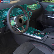 Interior do carro console central engrenagem tela painel adesivo película protetora para mercedes benz gla classe h247 2020 acessórios 2024 - compre barato