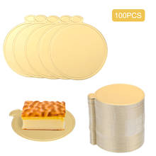 Mini tableros de cartón para Tartas, bandeja de postre para magdalenas, papel de múltiples formas, Base dorada, Kit decorativo para pastelería, fiesta, 100 unids/paquete 2024 - compra barato