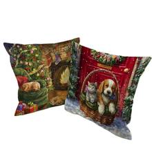 Decorative Pillows For Home Sofa Car Seat Santa Claus Christmas Tree Snowman Cat and Dog with Christmas Hat Cushion Cover Brand 2024 - buy cheap
