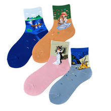 1 Pair Women Socks Cotton Art Socks Female Oil Painting Colorful Socks 35-40EUR 2024 - compre barato