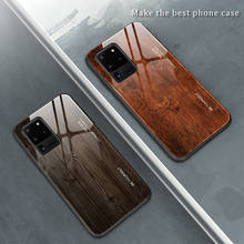 Wooden Grain Case for Samsung Galaxy S20 Ultra S10 Plus Note 10 Lite A50 A51 A71 Tempered Glass Shell Mobile Phone Case Cover 2024 - buy cheap