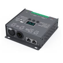 Новый светодиодный DMX512 декодер DC12-24V Вход; 5A * 5 канал макс 25A 600W Выход DMX/RDM RGB/RGBW светодиодные ленты контроллер XLR-5 / RJ45 Порты и разъёмы O светодиодный 2024 - купить недорого