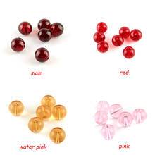 Cuentas de cristal redondas para fabricación de joyas, abalorios espaciadores sueltos chinos lisos de 4mm, 6mm, 8mm, 10mm, Rojo/Rosa agua/rosa 2024 - compra barato