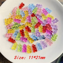 20Pcs 11*21mm resin gummy bear charms Jewelry necklace pendant for earrings diy Keychain parts 2024 - buy cheap