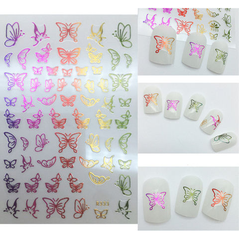 1 Sheet Nail Sticker Curve Stripe Lines Nails Stickers Strawberry Flowers Stickers  Nail 3D Art Stickers 2022 - buy cheap