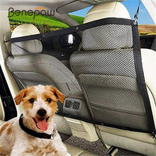 Benepaw-barrera de seguridad para mascotas, red de malla Universal para vehículos, bloques de viaje duraderos, acceso de perros a los asientos delanteros del coche 2024 - compra barato