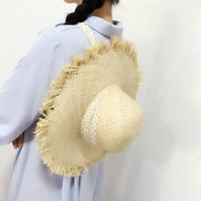 New Simple Foldable Wide Brim Floppy Lady Straw Hat Sun Hat Beach Women Summer Hat UV Protect Travel Cap Lady Cap Female Panama 2024 - buy cheap