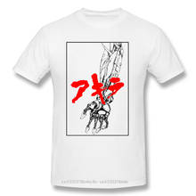 Camiseta negra con brazo para hombre, camisa de manga corta de algodón puro de gran tamaño, Akira Biker Gang Shotaro Kaneda Takashi 2024 - compra barato