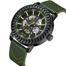 Weide-reloj analógico de cuarzo para hombre, accesorio de pulsera resistente al agua con calendario, complemento masculino de marca de lujo con diseño militar y correa de cuero disponible en color verde 2024 - compra barato