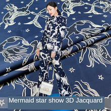 132*50CM Brand New Mermaid Yarn-dyed Jacquard Fabric Skirt Suit Brocade Clothing Fabric Yellow Blue 2024 - buy cheap