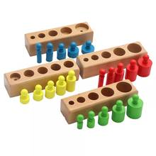 New Kids Montessori Cylinder Socket Puzzles Toy Baby Development Practice and SensesPreschool Educational Wooden Toys Children 2024 - buy cheap