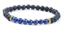 Pulsera de lava volcánica de piedra negra de 6mm, Ágata elástica, Onyx, oración, Reiki, Buda, Yoga, Charm, difusor de aceites esenciales naturales 2024 - compra barato