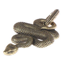 LLavero de Metal de latón con forma de serpiente, accesorio hecho a mano, llavero de serpiente, colgante de bolso, 1 Uds. 2024 - compra barato