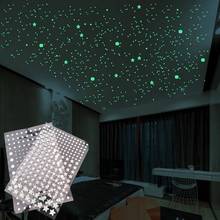 Luminous 3D Stars Dots Wall Sticker for Kids Room Bedroom Home Decoration Glow In The Dark Moon Decal Fluorescent DIY Stickers 2024 - buy cheap