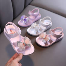 Sandálias de princesa respiráveis para meninas, sapatos de verão com sola macia e laço, sandália infantil para adolescentes, novo, 2021 2024 - compre barato